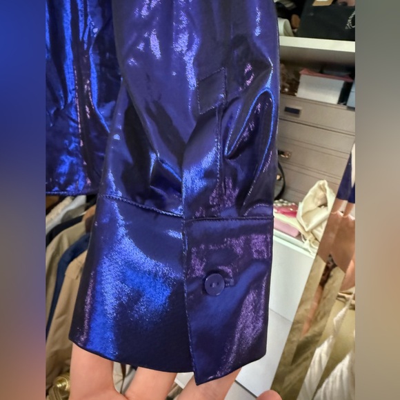 Anthropologie Shimmering Purple Button Down Shirt - Picture 5 of 7